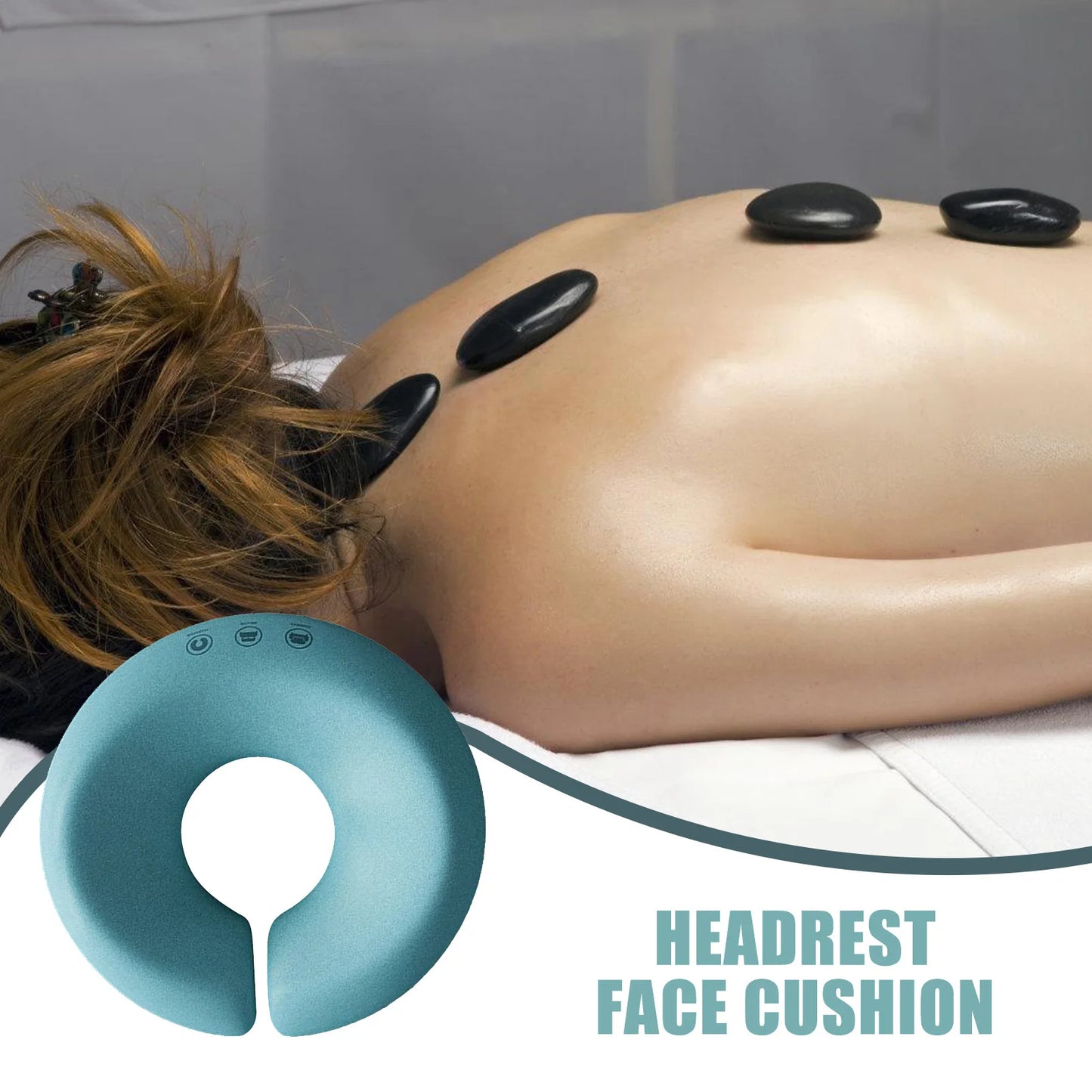 11.3x2.9in U-Shape Massage Face Pillow, Breathable Sponge Support Multipurpose U Shaped Neck Cushion for Spa Relaxation