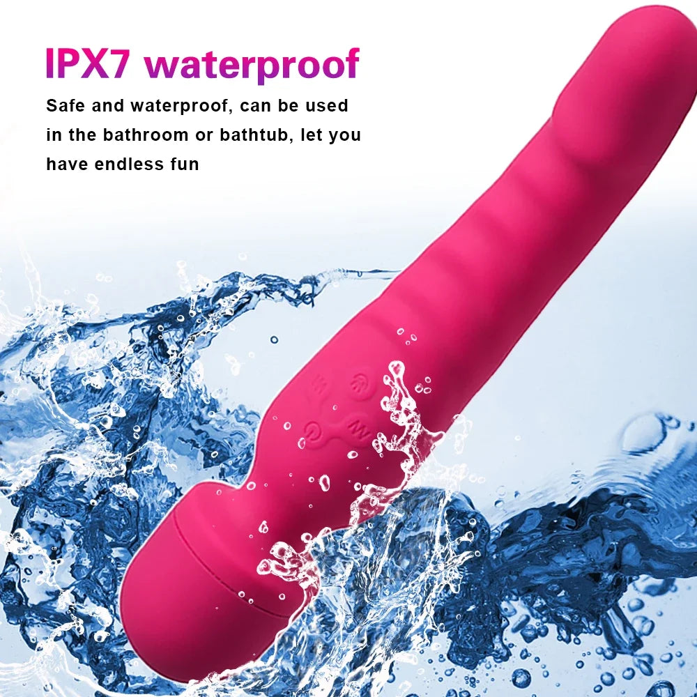 Dildo Vibrator 360° Rotation AV Heating Vibrator Magic Wand Clitoris Stimulator Female G-Spot Massager Adult Sex Toy for Women