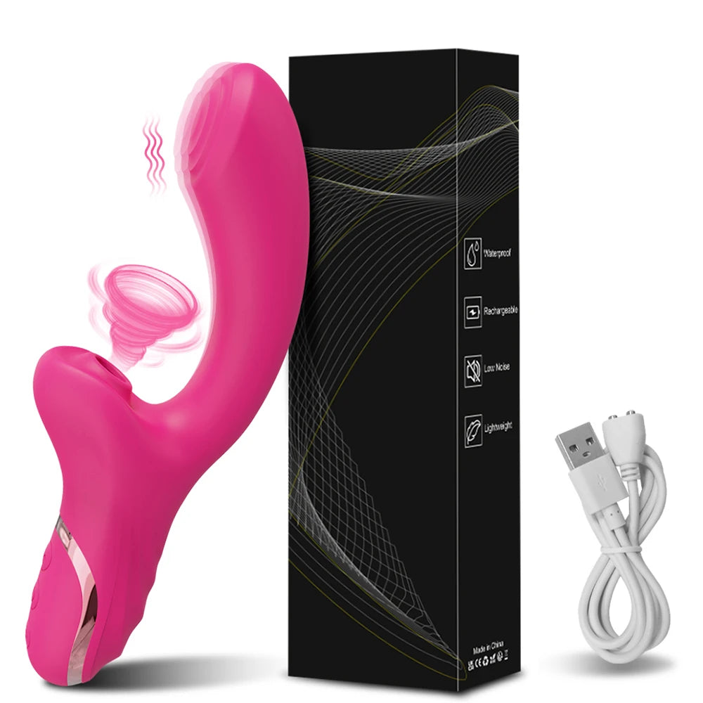 3 in 1 Clit Sucker Dildo Vibrator for Women, Clitoris G Spot, Tongue Licking, Vacuum Stimulator, Sex Toys Adult Goods  for Female