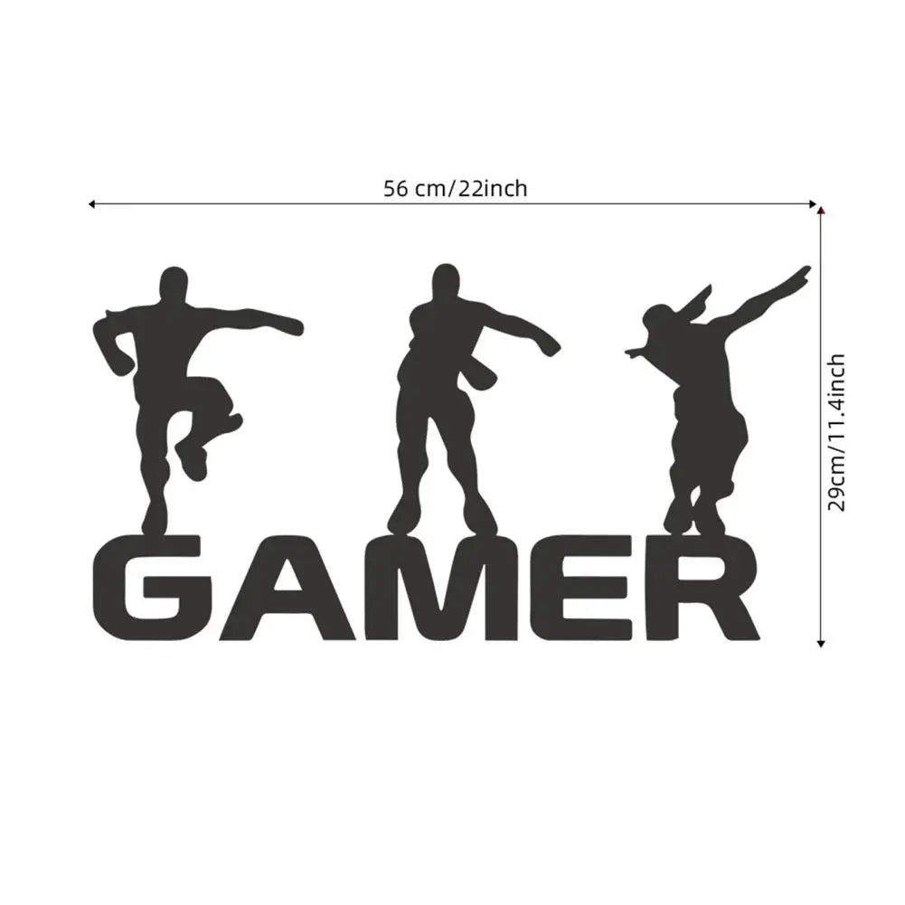 Wall Sticker Ornamental Creative Eco-friendly Letter Gamer Design Self-adhesive Wall Decal for Gift