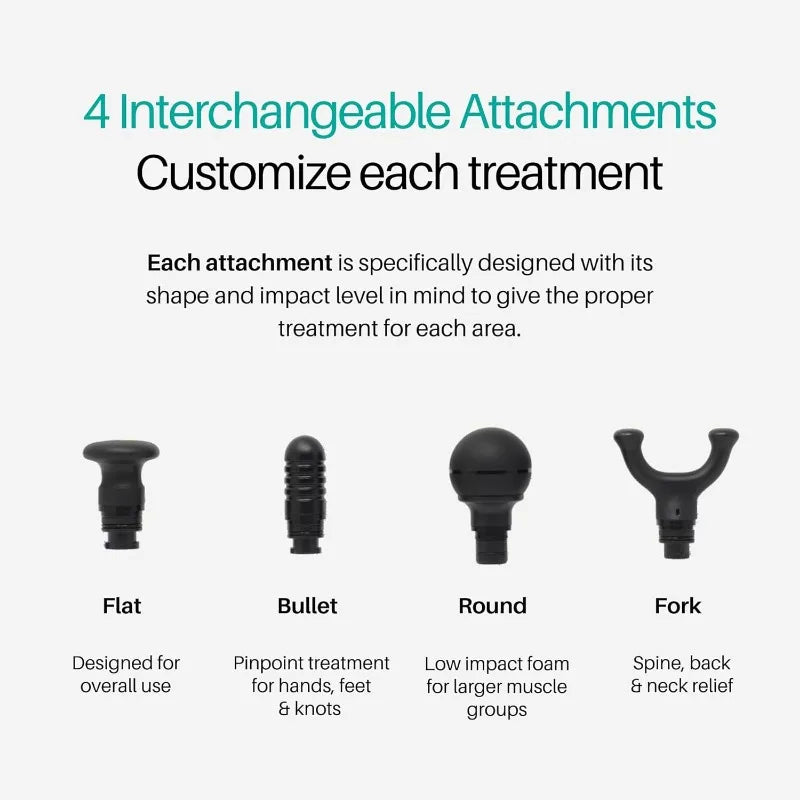 Massage Gun - Deep Tissue Massage with High-Powered Brushless Motor - Ergonomic Back Massager