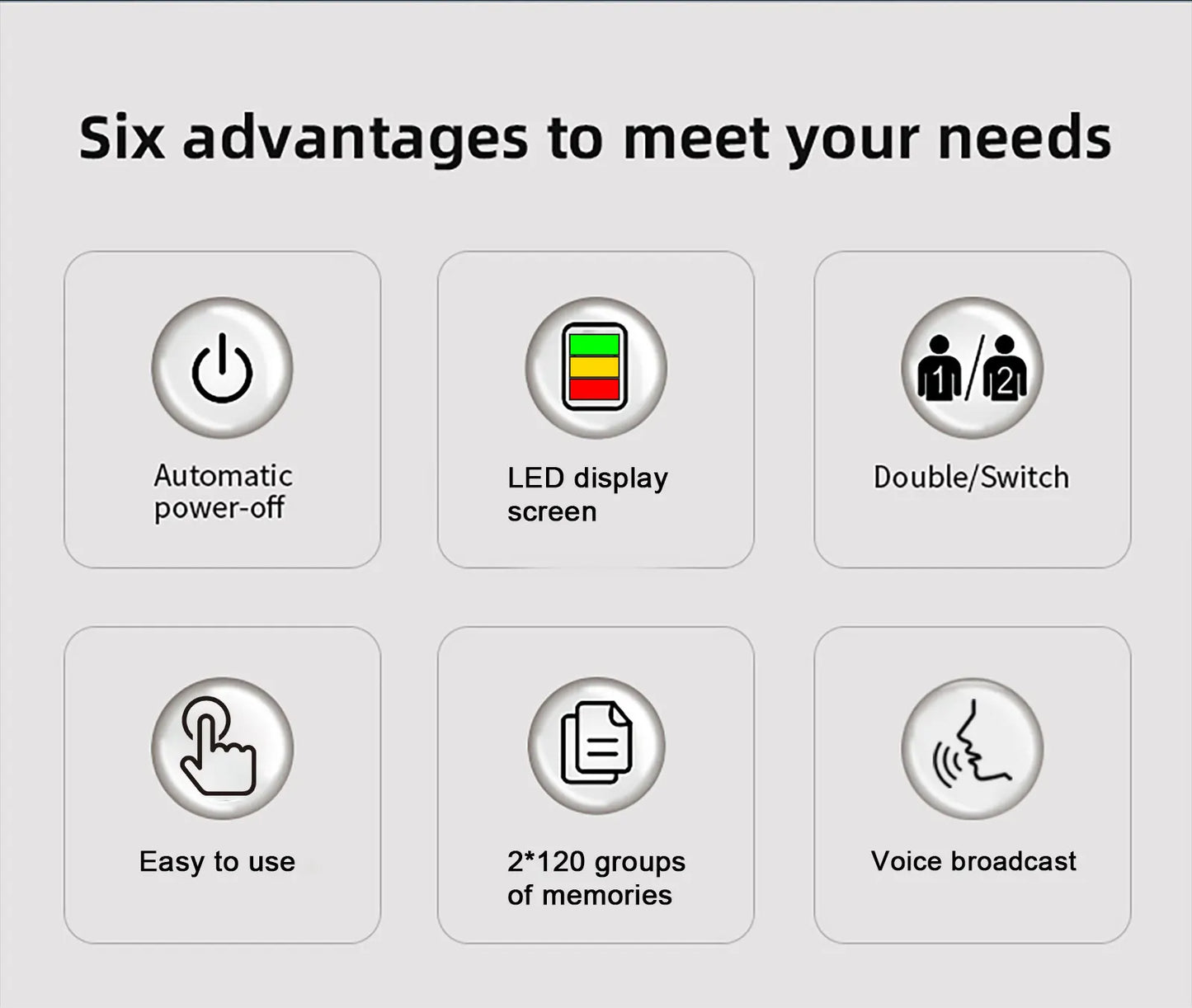 Blood Pressure Monitor Arm Cuff Tensiometer Tonometer Digital Voice Sphygmomanometer Electronic Medical BP Monitors Rechargeable