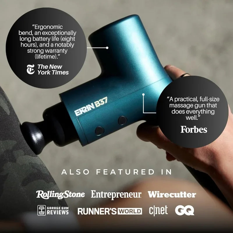 Massage Gun - Deep Tissue Massage with High-Powered Brushless Motor - Ergonomic Back Massager