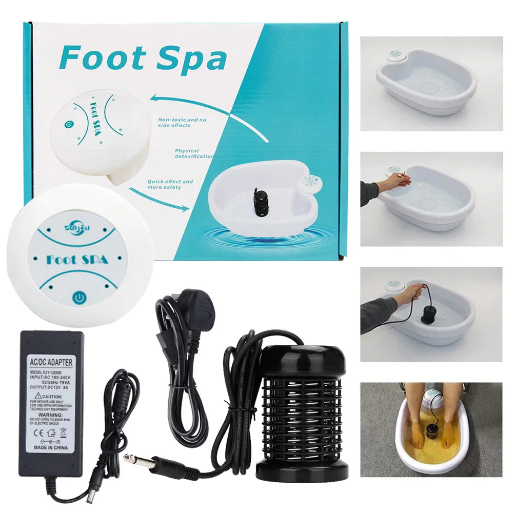 Electric Foot Detox Hydrotherapy Machine, Ion Cleaning Foot Bath, Massage, Vibrates, Care Array Relieve Stress Muscle Healthy Massager