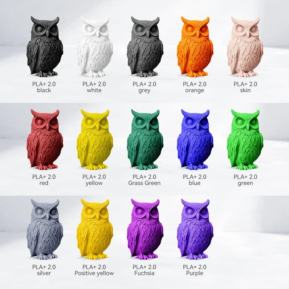 pla plus 2.0 3d printer filaments, 7rolls 1.75mm multi-color 3D printing material for 100% bubble free and FDM 3D printer