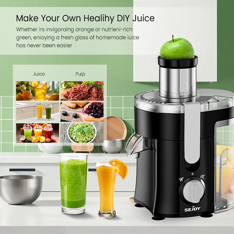 Centrifugal Juicer Machine Compact Automatic Pulp Ejection Electric Citrus Juicer Extractor Machine Fruit Veg Blender