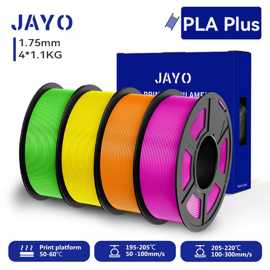 Filament 4 Rolls 1.75MM PLA Plus 3D Printer Filament 1.1KG/roll For FDM Neatly Wound Colorful 3D Printing Material
