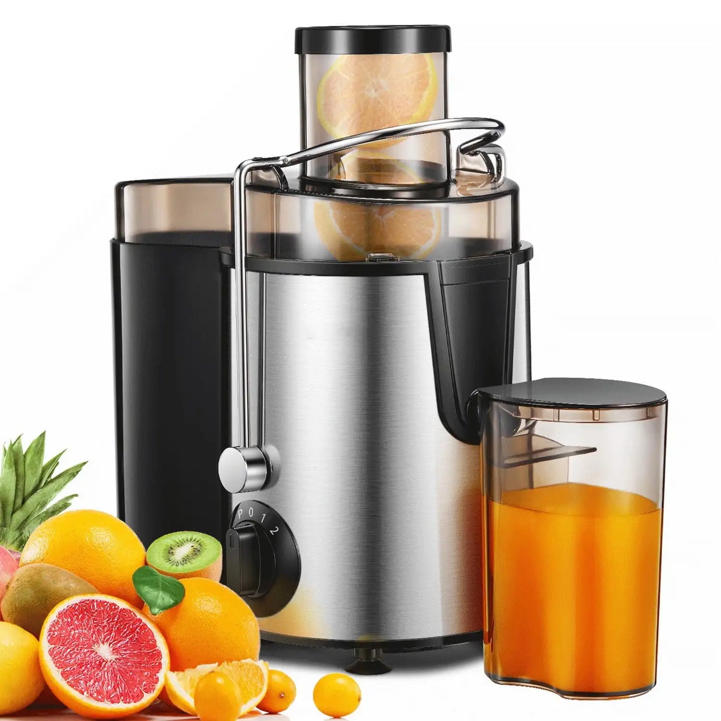 Centrifugal Juicer Machine, Wide 3” Feed Chute Juice Extractor, Fruit Juicer with Pulse Function and Multi-Speed Control