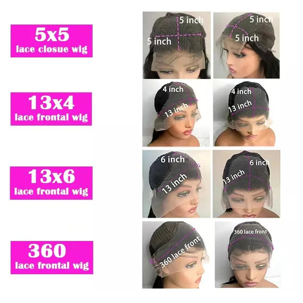 30- 36 Inches 200% Density 13x6 HD Transparent Lace Frontal Wig, No Shedding Wig, Natural Color Straight Human Hair Wig For Women