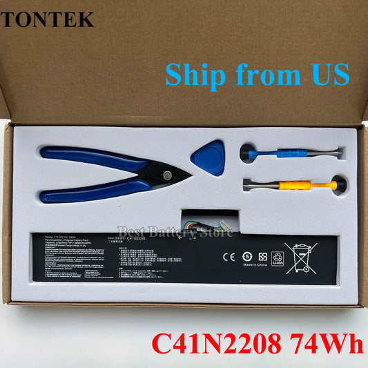 High Capacity Battery for ASUS ROG ALLY Gaming Handheld RC71L/PC71L 74Wh Mod Upgrade with Free Tools