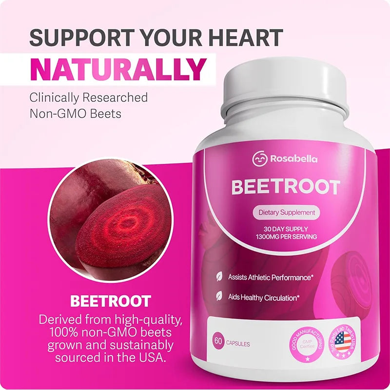 Organic Beetroot – 1300 mg Beetroot Powder for Natural Energy and Endurance Support