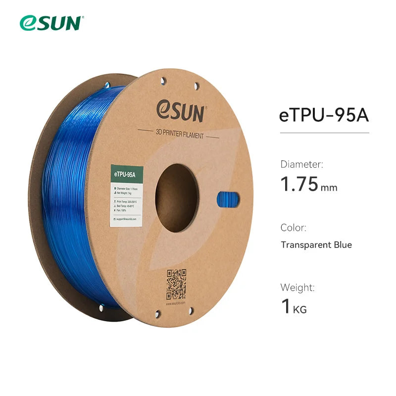 Flexible TPU Filament 1.75mm,TPU 95A 3D Printer Filament 1KG 2.2 LBS Spool 3D Printing Material TPU 95A  For 3D Printers