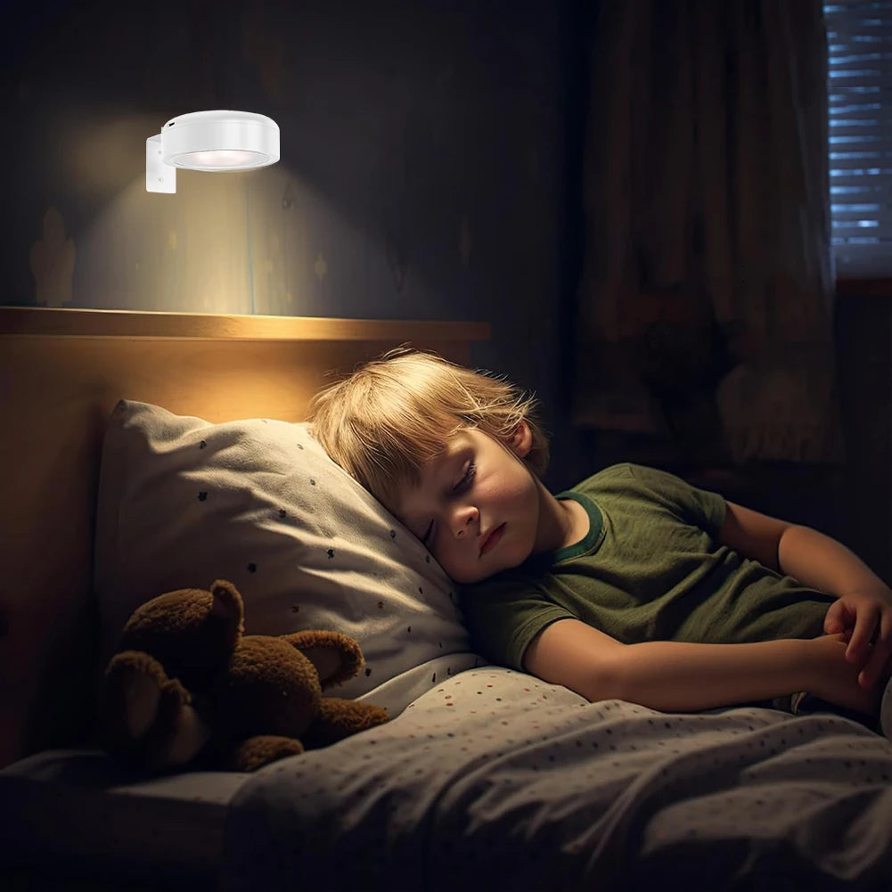 LED Light Magnetic Spotlight Rechargeable Wall Light Wireless Picture Light No Punch Reading Light Bedroom Bedside Light