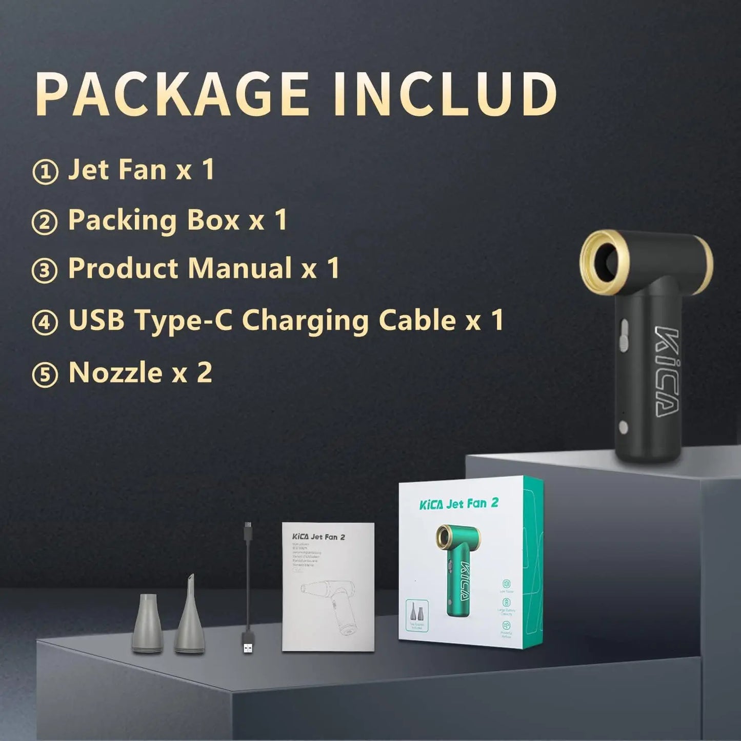 100000RPM Jetfan 2 Air Blower, Portable Turbo Fan, Compressed Air Duster Wireless Computer Keyboard Cleaner for PC Car Camera