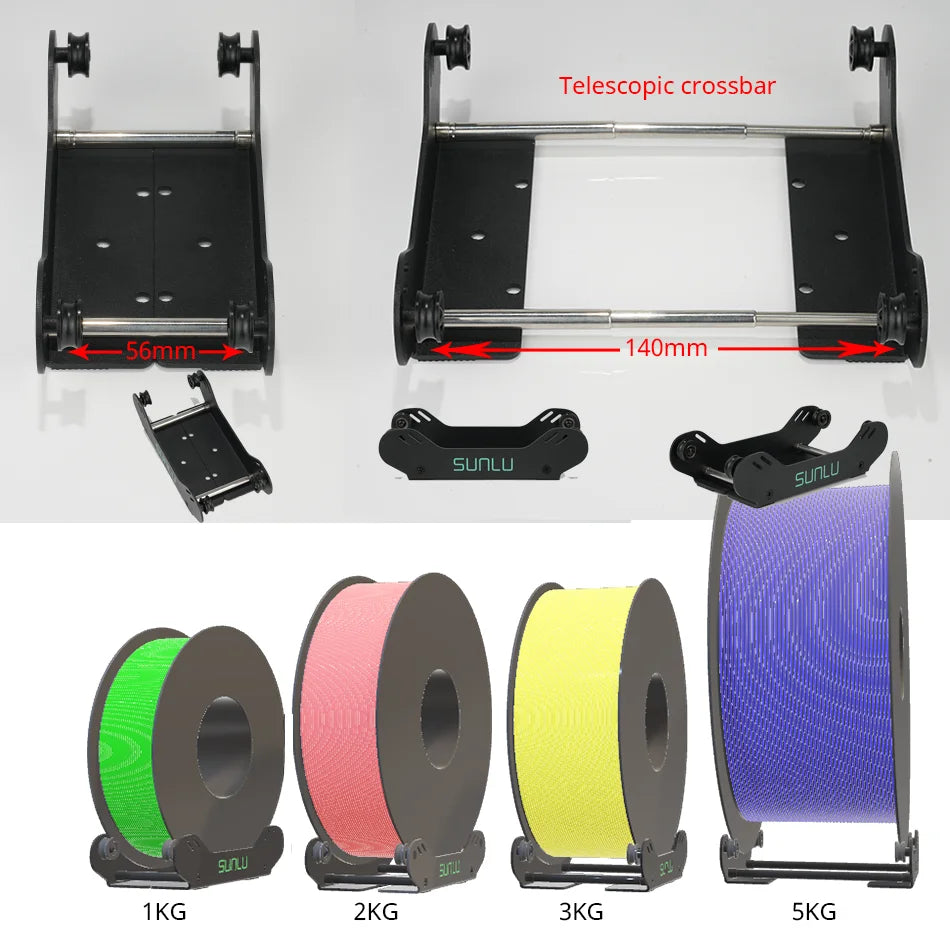 3D Printer Filament Holder, Precision Adjustable 3D Filament Mount Rack Adaptive for 1KG/2KG/5KG Spool