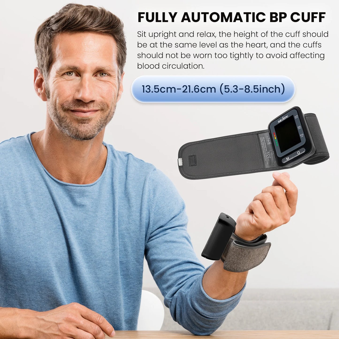 Electronic Blood Pressure Monitor Wrist Cuff Tonometer Digital Sphygmomanometer Electronic BP Monitors Blood Meter