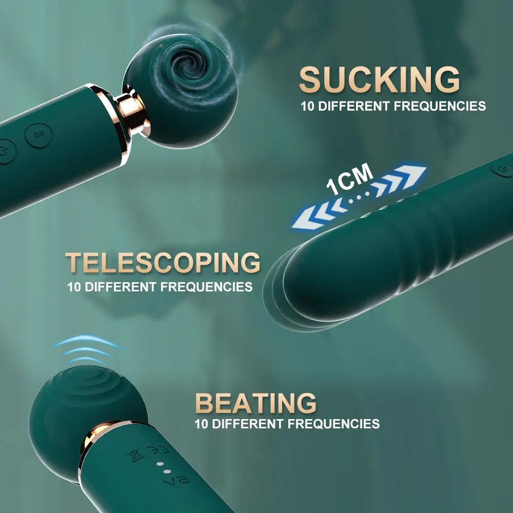 Powerful Av Magic Wand, Vibrators For Women, 3in1 Sex Toys, Telescopic Dildo, G Spot Stimulato,r Tapping Clitoris Sucker And Massager