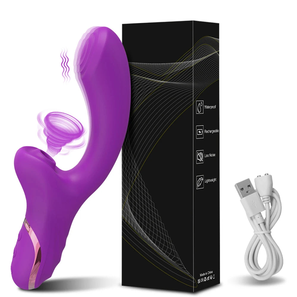 3 in 1 Clit Sucker Dildo Vibrator for Women, Clitoris G Spot, Tongue Licking, Vacuum Stimulator, Sex Toys Adult Goods  for Female