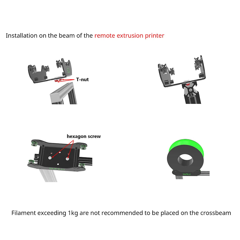 3D Printer Filament Holder, Precision Adjustable 3D Filament Mount Rack Adaptive for 1KG/2KG/5KG Spool