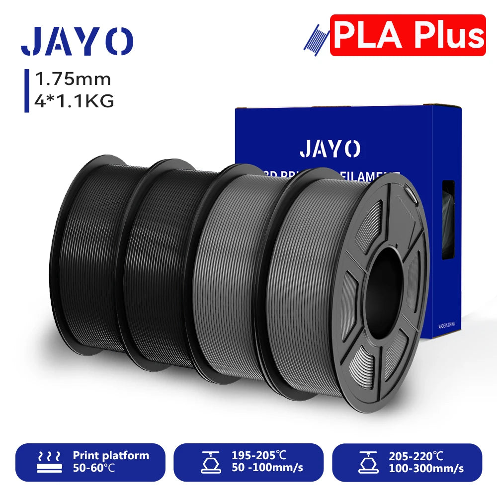 Filament 4 Rolls 1.75MM PLA Plus 3D Printer Filament 1.1KG/roll For FDM Neatly Wound Colorful 3D Printing Material